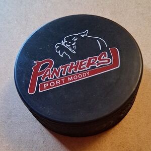 Panthers Port Moody Black Hockey Puck